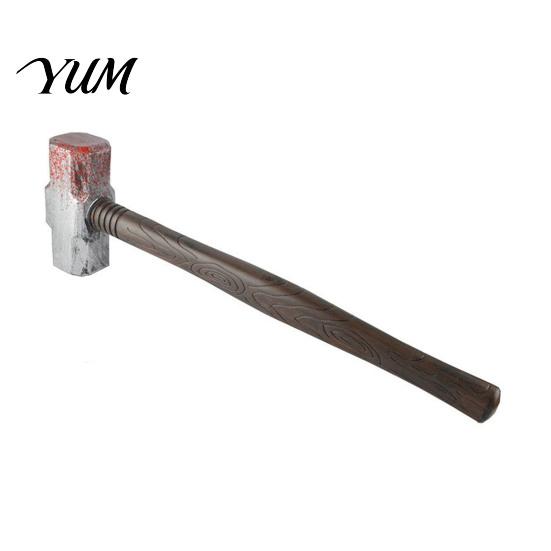 Realistischer Plastikhammer Fake Requisite, Leichter Vorschlaghammer für Halloween-Kostüm Detailliertes Zubehör, Gruselige Kunstblut-Waffe Cosplay, Gruselige Requisite Cosplay