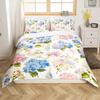 Vintage Floral Duvet Cover Queen King Size Queen Blue Hydrangea Quilt Cover For Girls Room Decoration 3 Pcs With 2 Pillowcases