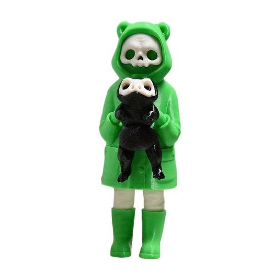 Skull Grim Reaper Frog Statue, 3D Printed Spooky Cute Grim Reaper Figurine for Halloween Home Tabletop Bookshelf Decor A