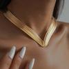 Metal Opening Metallic Multi-Layer Line Necklace Women's Fashion Choker  Holiday Gifting