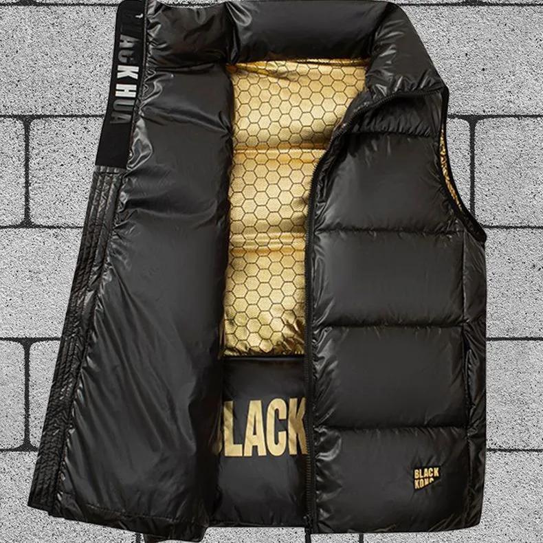 Black Gold Down Cotton Vest Jacket Trend Men and Women with The Same Style Autumn and Winter All-match Leisure