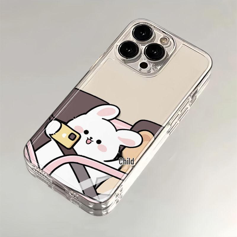 

Милий Зайчик Ведмедик Прозорий Чохол для Телефона для iPhone 14/15/16/17 Pro Max, Дизайн з Дрібними Отворами, Сумісний з 7/8 Cartoon 15p/14p. iPhone 14