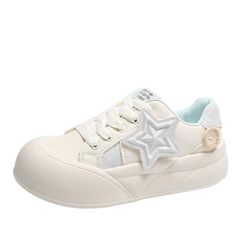 Star board shoes women's niche thick-soled heightening little white shoes 2025 new spring and autumn student versatile casual bread shoes