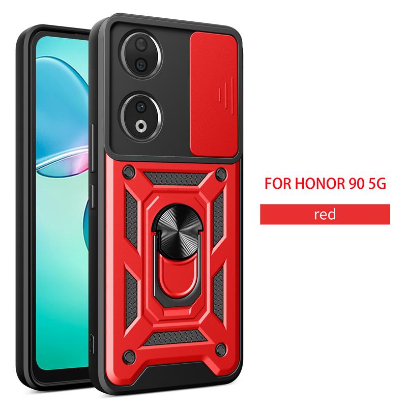 Pouzdro pro Honor 90 Slide Objektiv fotoaparátu Armor Nárazuvzdorné Pouzdro na telefon Honer 90 Honor90 5G Ochranný magnetický kroužek s držákem