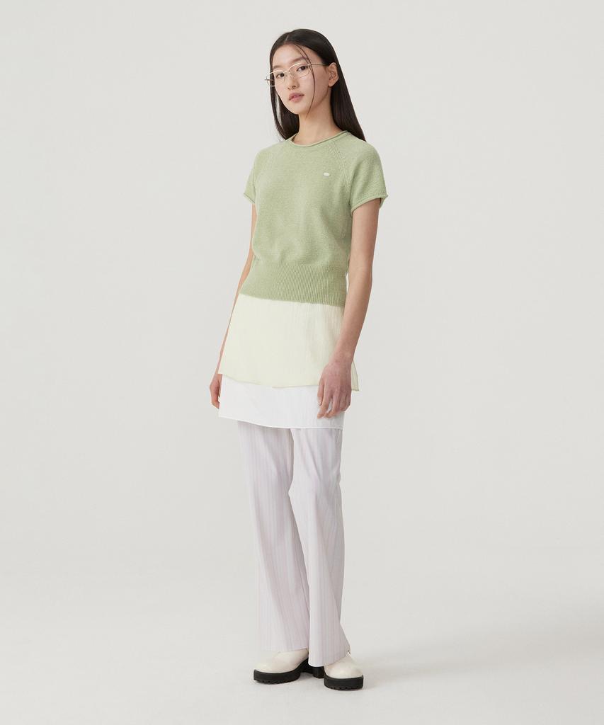 COVERNAT WOMAN Boucle Raglan Half Knit Lime