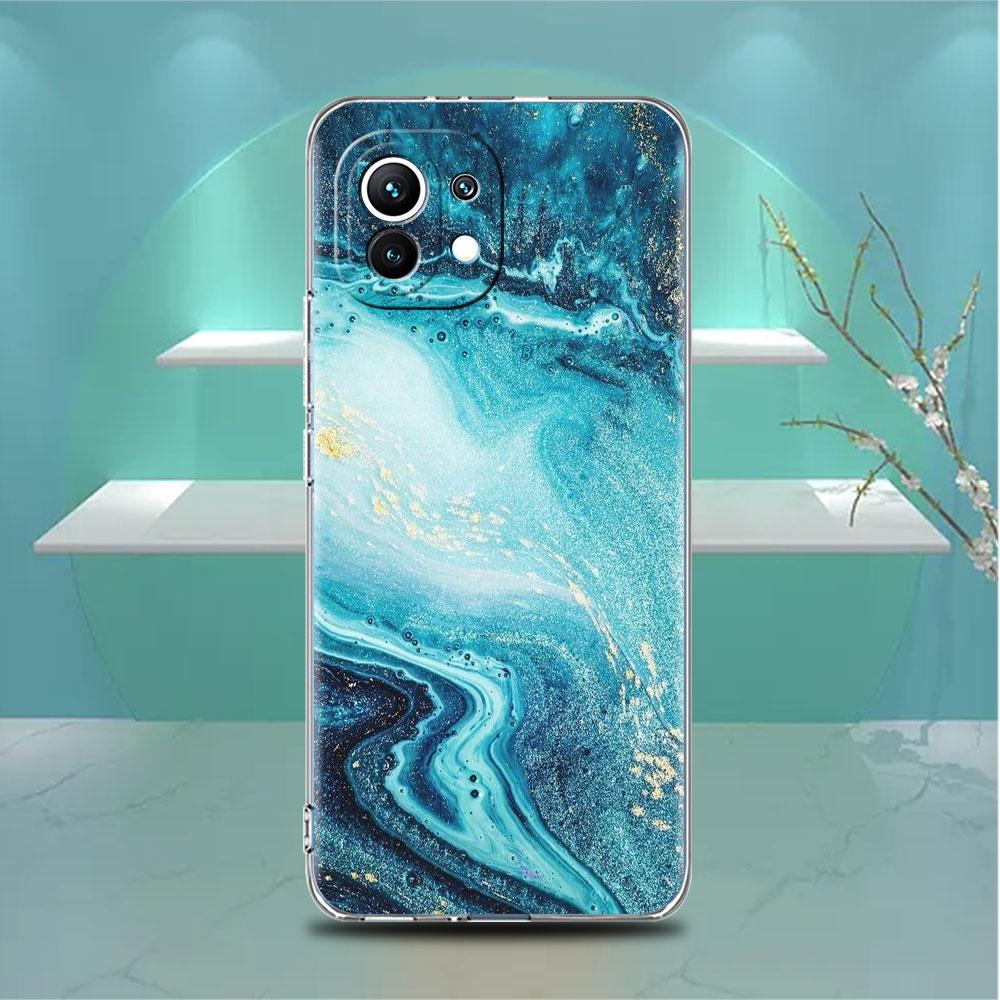 Klare Hülle für Xiaomi Mi Poco X3 NFC M3 Pro F3 F1 11 Lite 12 Note 10 11T 9T Transparente Telefonabdeckung Marmormuster Luxus Cool