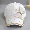 Heavy industry cap women's summer new butterfly baseball cap trendy fashion versatile sequined outdoor sun hat