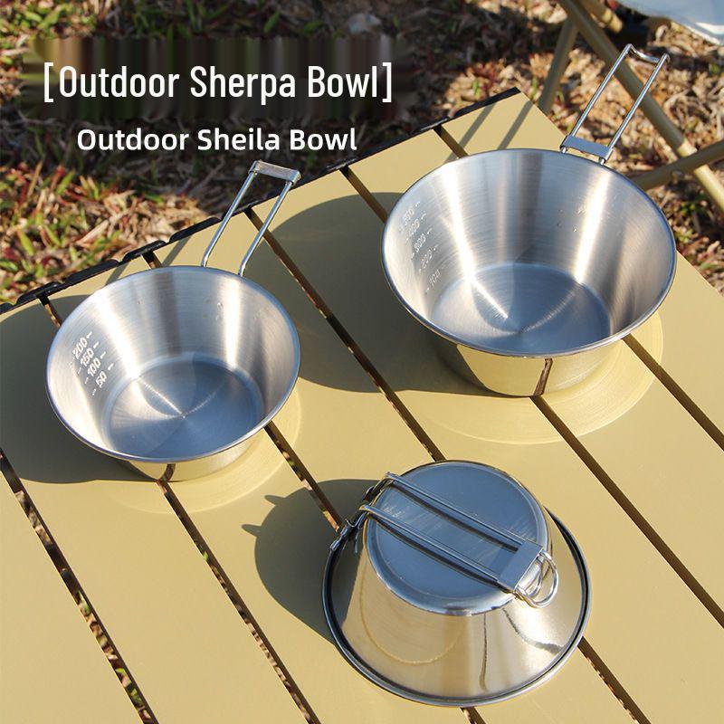 Portable 304 Stainless Steel Camping Cup: Outdoor Folding Sierra Cup for Coffee, Noodles, and Rice