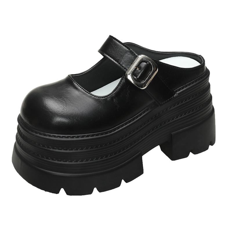 Fashion 10cm Pu Leather Platform Wedge Flats Summer Autumn Breathable Slip On Pumps Spring Synthetic Mary Jane High Brand Shoes