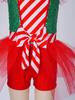 Sequins Candy Cane Stripe Tulle Dress for Girls Ruffle Sleeves Bowknot Built-in Shorts Christmas Stage Theme Party Costume