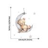Cartoon Teddy Bear Sleeping On The Moon And Stars Wall Stickers For Kids Room Baby Room Decoration Wall Decals Room Interior