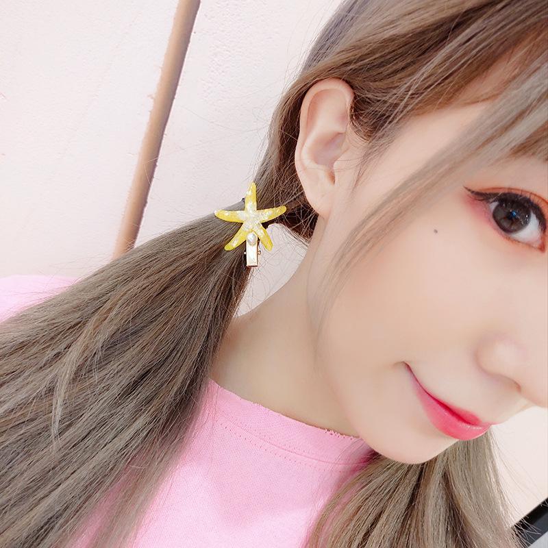 Korean Seashell Starfish Side Clip Acrylic Hair Accessory