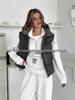 Hong Kong Style Oversized Thickened Lapel Half-Zip Hoodie for Women