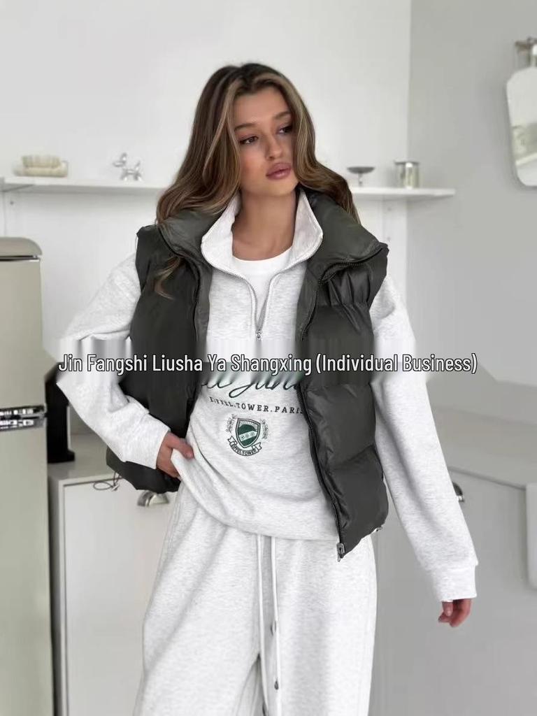 Hong Kong Style Oversized Thickened Lapel Half-Zip Hoodie for Women