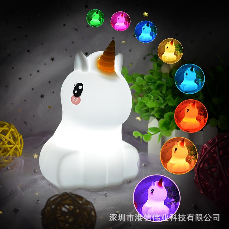 Creative Cartoon Silicone Bedside Night Light Ambient Light