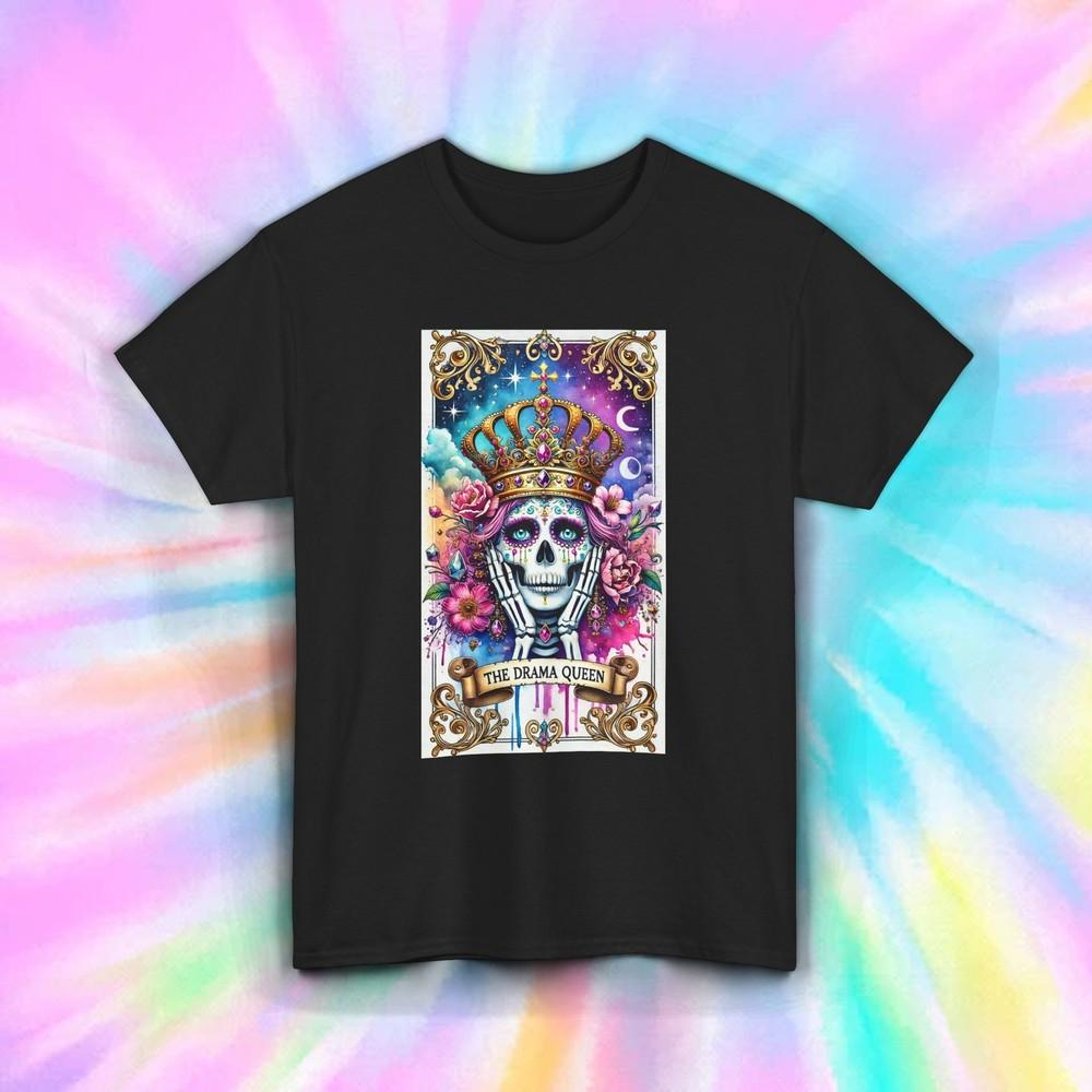 

The Drama Queen Shirt Sugar Skull Crown Gothic Floral Art Tee S-5XL S