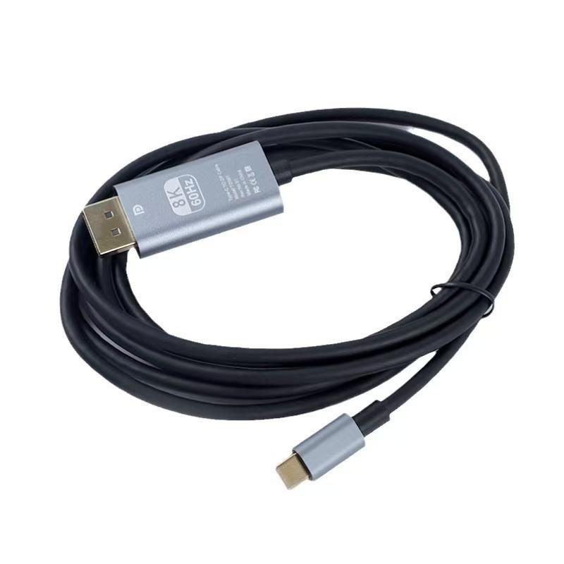 Кабель Type-C - DP, 2 м, 8K60 Гц, кабель-адаптер высокой четкости, кабель для ноутбука, мобильного телефона с тем же экраном, кабель USB-C - большой DP