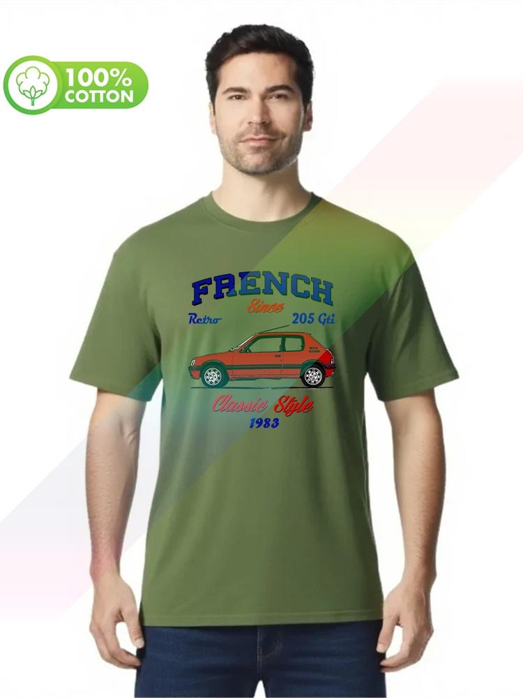 100 Cotton Round Neck Heavy Weight Unisexs Tshirt VINTAGE FRENCH CAR PEGEOUT 205 GTI S3XL Tops Tees
