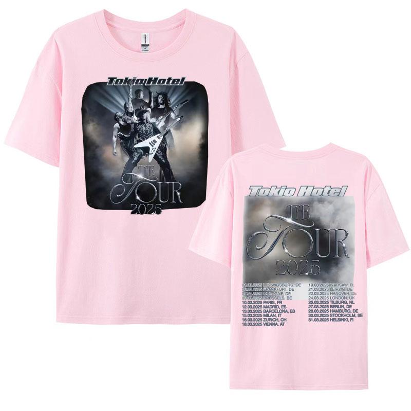 Rock Band Tokio Hotel Tour 2025 T-Shirt für Herren Harajuku Hip Hop Streetwear T-Shirt Unisex Mode Lässig Kurzarm T-Shirt