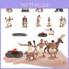 Conjunto de Estatuetas de Chefe Nativo Americano em PVC com Modelos de Animais Selvagens para Decoração de Casa