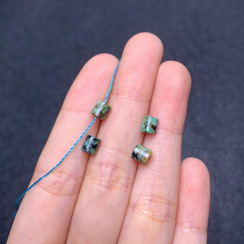 African Turquoise Cylindrical Beads for DIY Jewelry: Bracelets, Earrings, Necklaces