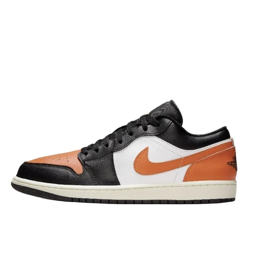 Jordan Air Jordan 1 Cushioning Abrasion Resistant Breathable Low Top Vintage Basketball Shoes Unisex Black 553558-081(Team500-)
