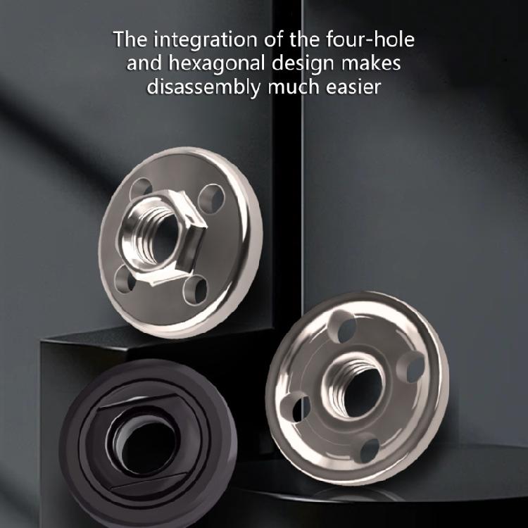 Power Tool Four Hole Fastener Set Sturdy Steel Hexagon Flange Nut Pressure Plate for 100 Angles Grinder Adaptability