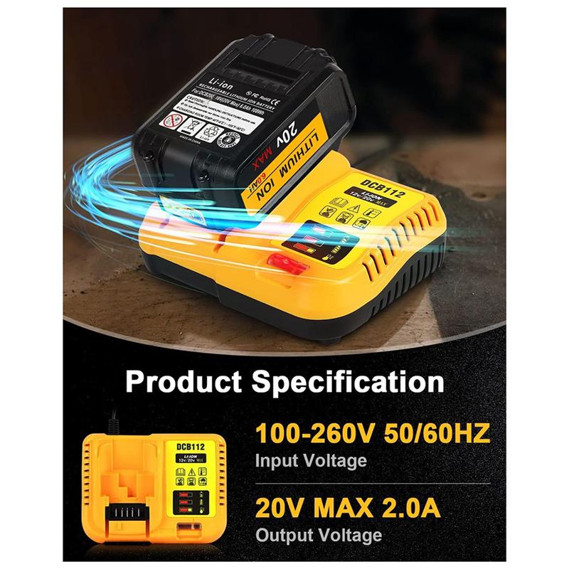 AD23-DCB112 Battery Charger Replacement For  Battery Charger For  12V 20V Max Lithium Battery EU Plug Durable