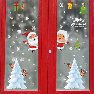 1PC Cartoon 20*30cm Christmas Gift Home Decor Window Sticker Santa Claus Wall Stickers Stickers