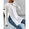 Women S Long Sleeve Solid Color Mid Length T Shirt