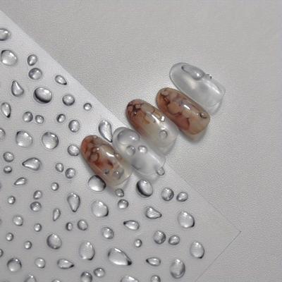 5D Geprägte Jelly Wasserblasen Klebe-Nagelsticker Transparent DIY Nagelkunst Dekorationen Selbstklebend Nagelkunstdekor Nageldekorationen