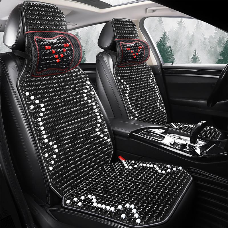 1 PEZZO Coprisedile Estivo Fresco Cuscino per Sedile Auto in Perline di Legno d'Acero Naturale Massaggio Traspirante Ambientale Impermeabile Tappetino per Sedile