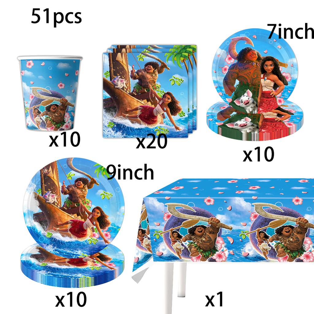Moana Theme Birthday Party Decoration Tableware Balloons Cup Plate Banner Kid Girls Baby Shower Supplies Christmas Gifts 2 Round Sensory Compression