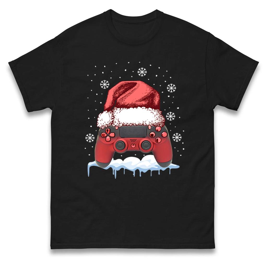 Santa Hat Game Controller Christmas T Shirt,Santa Claus Gaming Christmas Tee