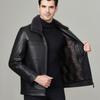Genuine Leather Jacket Men's Winter Velvet Thickened Fur All-in-one Middle-aged and Elderly Casual Jacket Sheepskin Leather Jacket