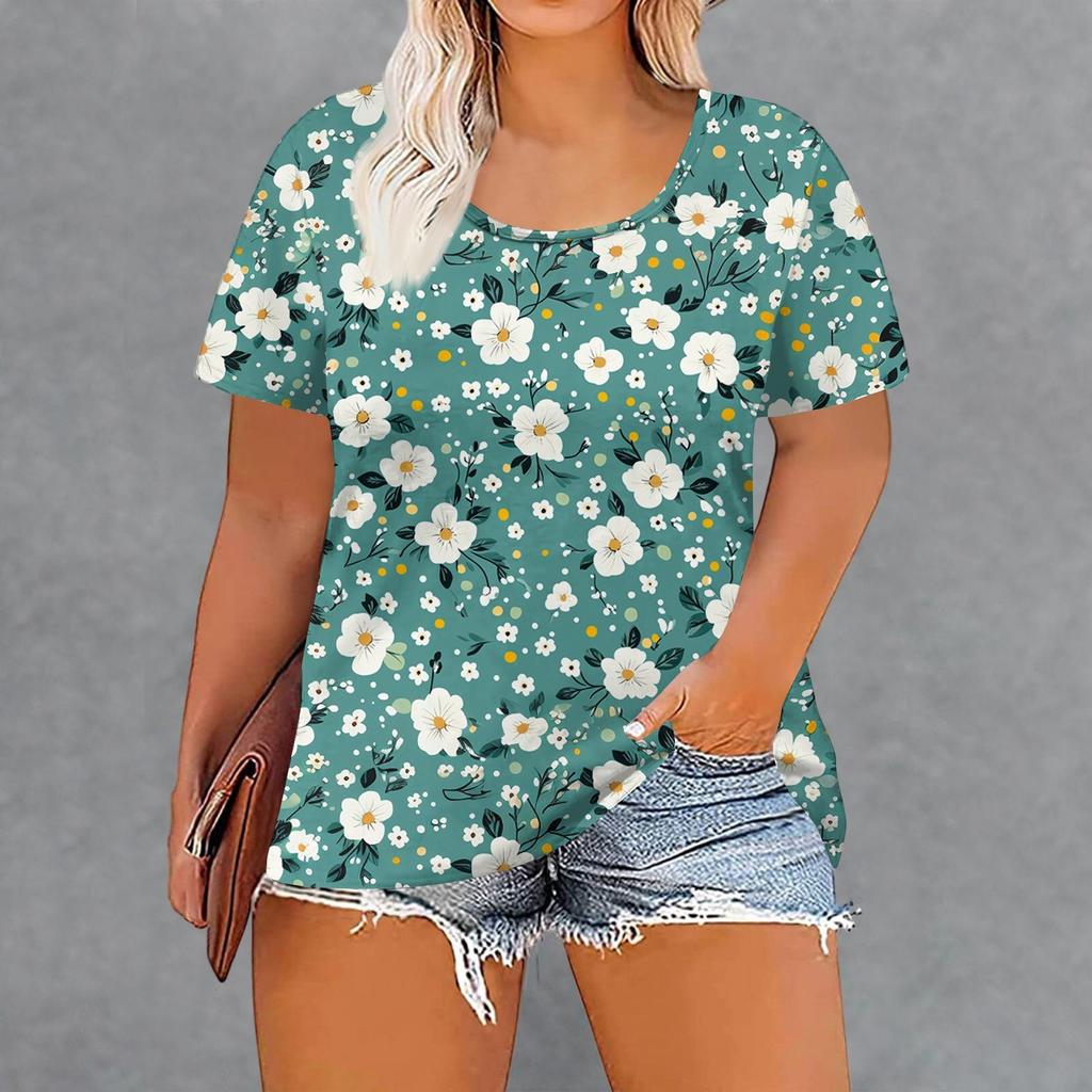 Damenmode Lässig Sommer Übergröße Druck Tops