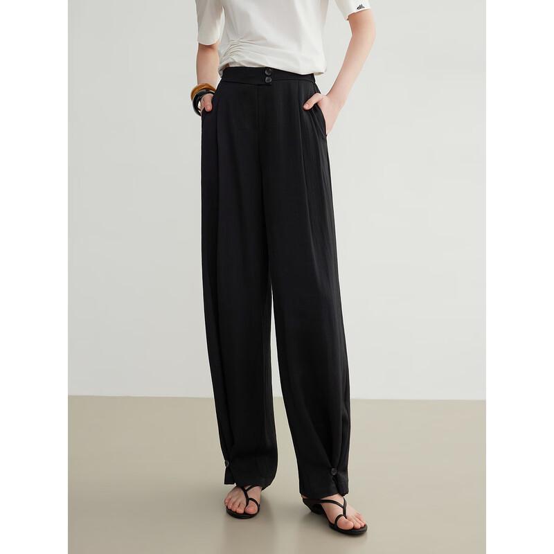 ELLE Women's Draped Wide-Leg Casual Pants