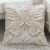 Funda de almohada de floración rica con adorno de flor tridimensional Funda de almohada Decoración de sofá para el hogar Funda de cojín Almohada de mesita de noche
