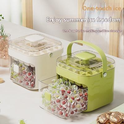 Large Capacity Ice Mold Press Ice Cube Tray Ball Maker Household Freezer Storage