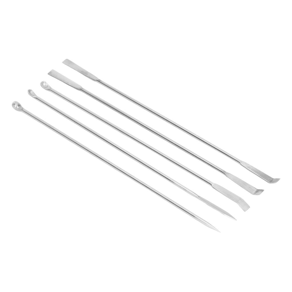 5 Stück Laborlöffel-Set Edelstahl Doppelkopf Rostfrei Mini Medizinlöffel für Experiment
