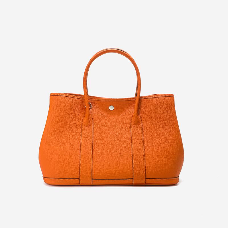 Togo First Layer Cowhide Garden Bag Women's Hand Shoulder Tote Bag Versatile Simple Bucket Bag Commuter Leather Big Bag