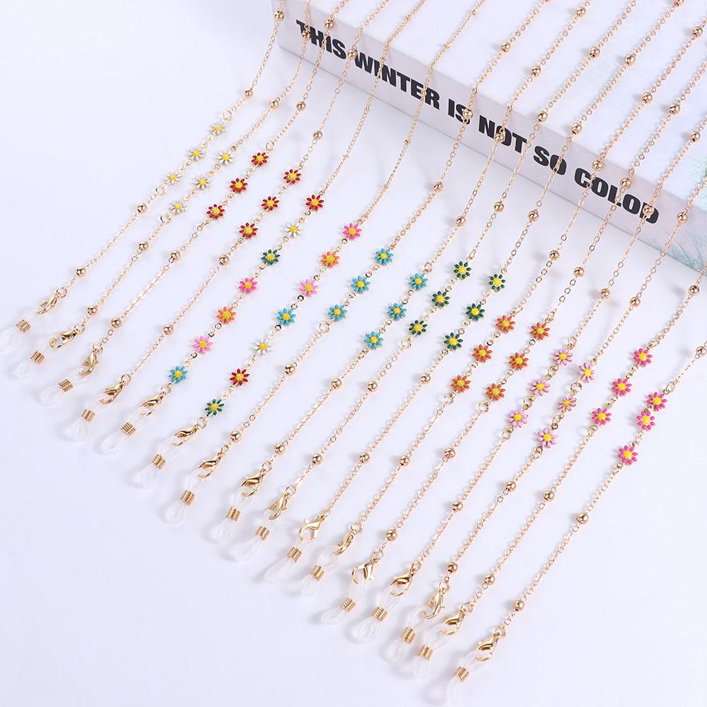 Vintage Fashion Colorful Flower Eyewear Accessories Sunglasses Chain Eyeglasses Lanyard Mask Chain