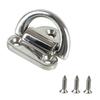 2 Pieces Folding Pad Eye D Ring Steel Tie Down Smooth Easy To Install with Screws Sturdy Deck Lashing Ring for Trailer Truck