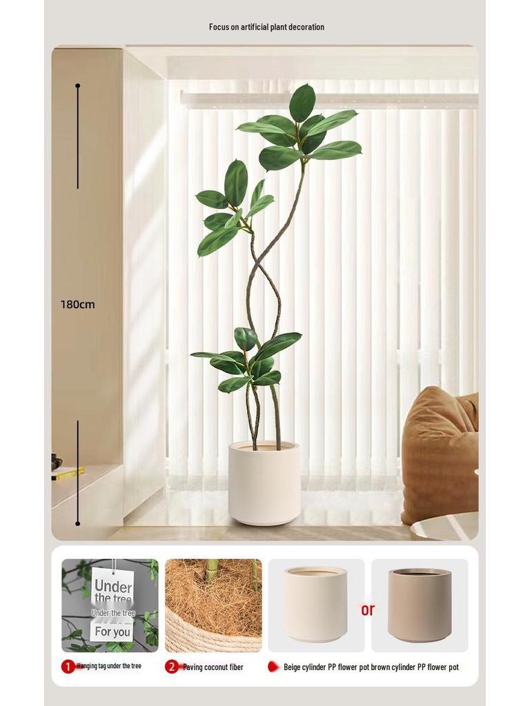 Luxurious Large Faux Green Plant Decoration for Indoor Use