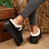 Warm Plush Thick Bottom Outdoor Slippers Women 2025 Winter Chunky Platform Wedge Heel Non Slip Indoor Slippers Furry House Shoes