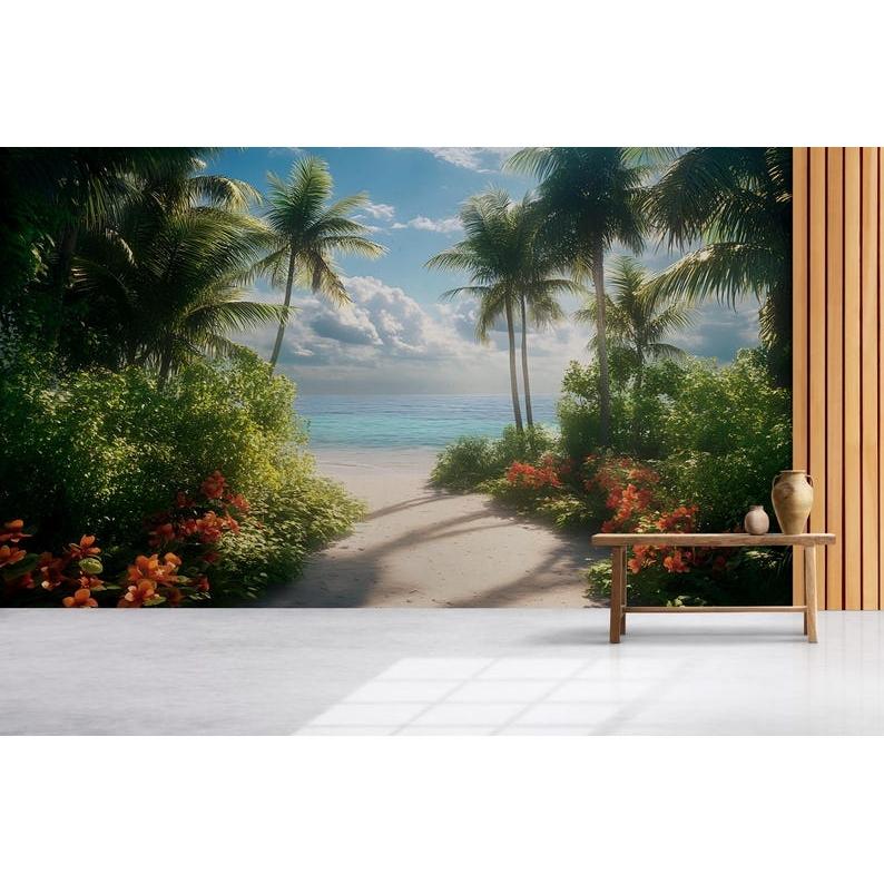 tropical beach tapestry 75x100 чёрный