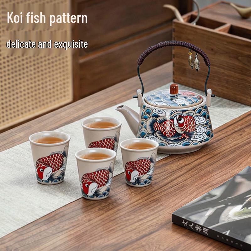 Dream Garden Wave Koi Ceramic Kung Fu Tea Set