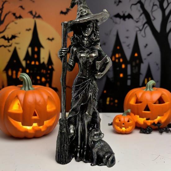 Sexy Witch Figurine Gothic Witch Ornament Desktop Decorative Witch Sculpture
