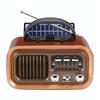 Retro Radio with   Spker Memory Card USB Playback Solar Battery Powered Rechargble Portable AM FM Radio for Outdoor Camping