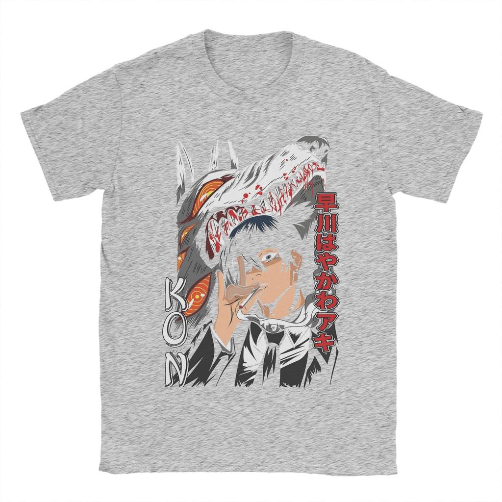 Men T-Shirts Chainsaw Man Aki Hayakawa Vintage Pure Cotton Tee Shirt Short Sleeve T Shirt Crew Neck Clothing New Arrival